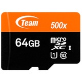 Team Group micro-SDXC, 64GB MicroSDXC Nero/Orange, 64GB, 64 GB, MicroSDXC, 40 MB/s, 10 MB/s