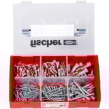 fischer FixTainer DuoPower + vite NV, Tassello grigio chiaro/Rosso