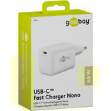goobay Caricatore rapido USB-C PD GaN Nano 65 W, Caricabatterie bianco
