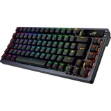 ASUS ROG Azoth tastiera Gaming USB + RF Wireless + Bluetooth QWERTY Nero, Tastiera da gioco canna di fucile, Con cavo e senza cavo, USB + RF Wireless + Bluetooth, Interruttore a chiave meccanica, QWERTY, LED RGB, Nero