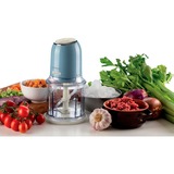 Ariete 438, Tritatutto Vintage, Chopper e Tritaghiaccio, 2 velocità, 4 lame in Acciaio Inox, Tazza graduata 600 ml, 400 W, BeigeTritatutto a 2 velocità , 2 pulsanti e 4 lame in Acciaio Inox. Tritaverdure e Tritaghiaccio. Tazza graduata da 600ml., Trituratore celeste/crema