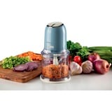 Ariete 438, Tritatutto Vintage, Chopper e Tritaghiaccio, 2 velocità, 4 lame in Acciaio Inox, Tazza graduata 600 ml, 400 W, BeigeTritatutto a 2 velocità , 2 pulsanti e 4 lame in Acciaio Inox. Tritaverdure e Tritaghiaccio. Tazza graduata da 600ml., Trituratore celeste/crema