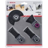 Bosch 2 608 661 696 accessorio per apparato multifunzione Set di lame argento, Set di lame, Legno, Acciaio al carbonio (HCS), 4 pz, Blister