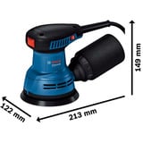 Bosch Levigatrice rotorbitale GEX 125 Professional, Levigatrice orbitale casuale blu/Nero
