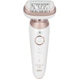 Braun Silk-épil 9 Flex 9-360 3D, Epilatore Elettrico Donna Per Epilazione Semplice, Bianco/Rosa bianco/Oro rosè, Epilatore Elettrico Donna Per Epilazione Semplice, Bianco/Rosa, Rosa, Bianco, 40 pinzette, MicroGrip, 0,5 mm, Batteria, Batteria integrata