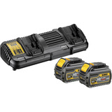 DEWALT Kit di avvio batteria XR FLEXVOLT DCB132T2, incl. 2x batteria 54 Volt 2Ah, set giallo/Nero