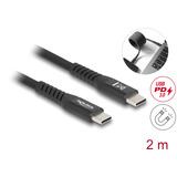 DeLOCK Cavo USB-C 2.0 con rivestimento tessile magnetico Nero