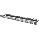 Digitus Pannello patch modulare ad alta densità, 24 porte, montaggio a rack, schermato, Patch Panel Nero