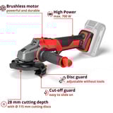 EINHELL Smerigliatrice angolare a batteria professionale AXXIO 18/115, 18Volt rosso/Nero