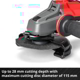 EINHELL Smerigliatrice angolare a batteria professionale AXXIO 18/115, 18Volt rosso/Nero