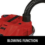 EINHELL TE-AV 18/15 Li C-Solo, Vuoto di cenere argento/Rosso