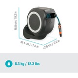GARDENA RollUp M Rocchetto montato a muro Automatico Nero, Blu, Grigio, Avvolgitubo grigio, Rocchetto montato a muro, Automatico, Funzionale, Nero, Blu, Grigio, Montabile a parete, 20 m
