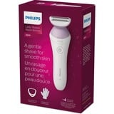 Philips 6000 series Lady Shaver Series 6000 BRL136/00 Rasoio senza filo per utilizzo Wet & Dry bianco, Rasoio, 1 testina/e, Rosa, Bianco, Nichel, Ergonomico, Batteria