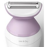Philips Serie 6000 Lady Shaver Series 6000 BRL136/00 Rasoio senza filo per utilizzo Wet & Dry bianco, Rasoio, 1 testina/e, Rosa, Bianco, Nichel, Ergonomico, Batteria
