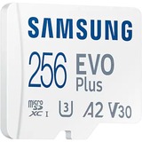 SAMSUNG EVO Plus 256 GB MicroSDXC UHS-I Classe 10 bianco, 256 GB, MicroSDXC, Classe 10, UHS-I, 130 MB/s, 130 MB/s