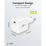 goobay Caricatore rapido Nano USB-C PD GaN 45 W, Caricabatterie bianco
