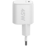goobay Caricatore rapido Nano USB-C PD GaN 45 W, Caricabatterie bianco