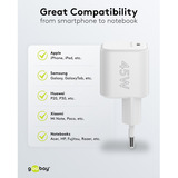 goobay Caricatore rapido Nano USB-C PD GaN 45 W, Caricabatterie bianco