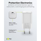 goobay Caricatore rapido Nano USB-C PD GaN 45 W, Caricabatterie bianco