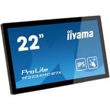 iiyama ProLite TF2234MC-B7X Monitor PC 54,6 cm (21.5") 1920 x 1080 Pixel Full HD LED Touch screen Multi utente Nero, Public Display Nero, 54,6 cm (21.5"), 1920 x 1080 Pixel, Full HD, LED, 8 ms, Nero