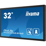 iiyama TF3239AS-B1AG Monitor PC 80 cm (31.5") 1920 x 1080 Pixel Full HD LED Touch screen Nero, Public Display Nero (opaco), 80 cm (31.5"), 1920 x 1080 Pixel, Full HD, LED, 8 ms, Nero