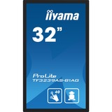 iiyama TF3239AS-B1AG Monitor PC 80 cm (31.5") 1920 x 1080 Pixel Full HD LED Touch screen Nero, Public Display Nero (opaco), 80 cm (31.5"), 1920 x 1080 Pixel, Full HD, LED, 8 ms, Nero