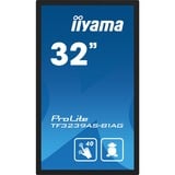 iiyama TF3239AS-B1AG visualizzatore di messaggi Pannello piatto per segnaletica digitale 80 cm (31.5") LED 500 cd/m² Full HD Nero Touch screen Processore integrato Android 24/7, Public Display Nero (opaco), Pannello piatto per segnaletica digitale, 80 cm (31.5"), LED, 1920 x 1080 Pixel, 24/7