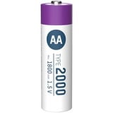 Ansmann Batteria Li-Ion Mignon AA tipo 2.000 (min. 1.800 mAh), confezione da 4 bianco/Viola