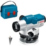 Bosch GOL 26 G + GR 500 + BT 160 Livella lineare 100 m, Leveler blu, 100 m, 1,6 mm/m, 360°, Orizzontale, Livella lineare, Nero, Blu, Argento