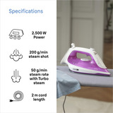 Braun TexStyle 5 SI 5225 PU, Ferro da stiro viola/Bianco