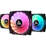 Chieftec CF-3012-RGB sistema di raffreddamento per computer Case per computer Ventilatore 12 cm Nero Ventilatore, 12 cm, 1200 Giri/min, 16 dB, 53 pdc/min, Nero