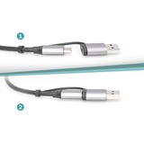 Digitus Adattatore Gigabit Ethernet USB Type-C™ 2.5G, USB-C™ + USB A (USB3.1/3.0) grigio, USB-C™ + USB A (USB3.1/3.0), USB-C USB 3.1, RJ-45, Grigio