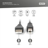 Digitus Cavo di collegamento USB 2.0 USB-A (spina) > USB-B (spina) Nero