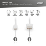 Digitus DB-600106-020-W, Cavo bianco