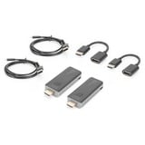 Digitus DS-55318, Estensione HDMI Nero/Argento
