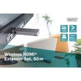 Digitus DS-55318, Estensione HDMI Nero/Argento
