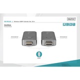 Digitus Ripetitore Video Wireless HDMI > HDMI, 50 Metri, Estensione HDMI Nero/Argento