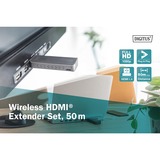 Digitus Ripetitore Video Wireless HDMI > HDMI, 50 Metri, Estensione HDMI Nero/Argento