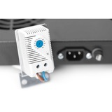 Digitus Unità di ventilazione sul soffitto per un'installazione variabile da 483 mm (19"), Modulo fan Nero, Pannello vuoto ventilato, Nero, 4 ventola(e), 552 m³/h, 1,8 m, Aperto