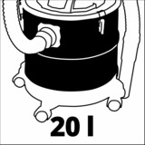 EINHELL TC-AV 1720 DW 1250 AW 20 L Nero, Rosso rosso/Nero, 20 L, Senza sacchetto, Nero, Rosso, 1,2 m, 3,6 cm, Secco