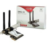 Inter-Tech DMG-33 Interno WLAN 1300 Mbit/s, Adattatore Wi-Fi Interno, Wireless, PCI Express, WLAN, Wi-Fi 5 (802.11ac), 1300 Mbit/s