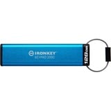 Kingston IronKey Keypad 200C USB-C da 128 GB, FIPS 140-3 livello 3 AES-256, Chiavetta USB FIPS 140-3 livello 3 AES-256, 128 GB, USB tipo-C, 3.2 Gen 1 (3.1 Gen 1), 280 MB/s, Sleeve, Blu