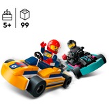 LEGO City 60400 Go-Kart e Piloti, Modellini da Costruire di Mini Go Kart da Corsa, Veicoli Giocattolo per Bambini di 5+ Anni, Giochi di costruzione Modellini da Costruire di Mini Go Kart da Corsa, Veicoli Giocattolo per Bambini di 5+ Anni, Set da costruzione, 5 anno/i, Plastica, 99 pz, 130 g