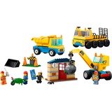 LEGO City Camion da cantiere e gru con palla da demolizione, Giochi di costruzione Set da costruzione, 4 anno/i, Plastica, 235 pz, 1 kg
