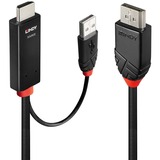 Lindy 41498 cavo e adattatore video 1 m HDMI + USB Type-A DisplayPort Nero Nero/Rosso, 1 m, HDMI + USB Type-A, DisplayPort, Maschio, Maschio, Dritto