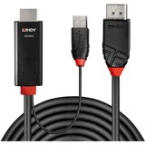 Lindy 41498 cavo e adattatore video 1 m HDMI + USB Type-A DisplayPort Nero Nero/Rosso, 1 m, HDMI + USB Type-A, DisplayPort, Maschio, Maschio, Dritto