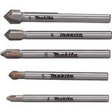 Makita Set di punte per vetro e piastrelle, 5 pezzi, Drill bit set 