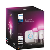 Philips Hue White & Color Ambiance Starter-Set: E27 lampada intelligente A60 confezione doppia, Lampada a LED 