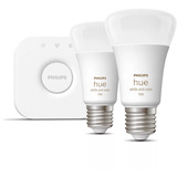 Philips Hue White & Color Ambiance Starter-Set: E27 lampada intelligente A60 confezione doppia, Lampada a LED 