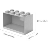 Room Copenhagen LEGO Regal Brick Shelf 8+4, Set, Mensola grigio chiaro